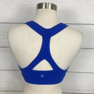 Lululemon Fast Lane Bra Cerulean Blue Size 4 Sports Bra Workout Run Yoga